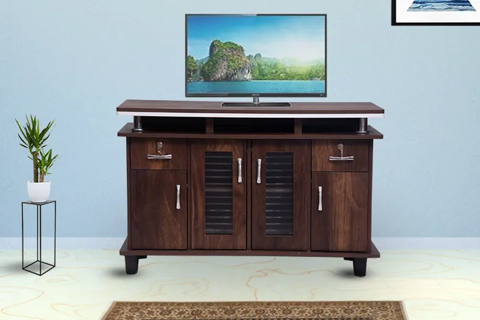 VIVDeal Asian Cream Window Stripes TV Unit